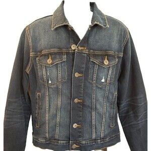Goodfellow & Co. Jacket Sz Medium Denim Dark Blue Light Distress Men’s